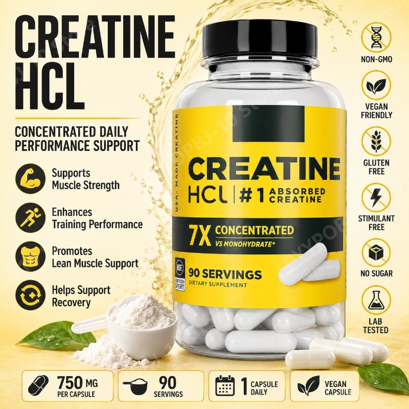 Nutrition Of Fitness - クレアチンHCl 750mg 90カプセル フィットネス筋肉サポート ベジタリアン 非遺伝子組み換え