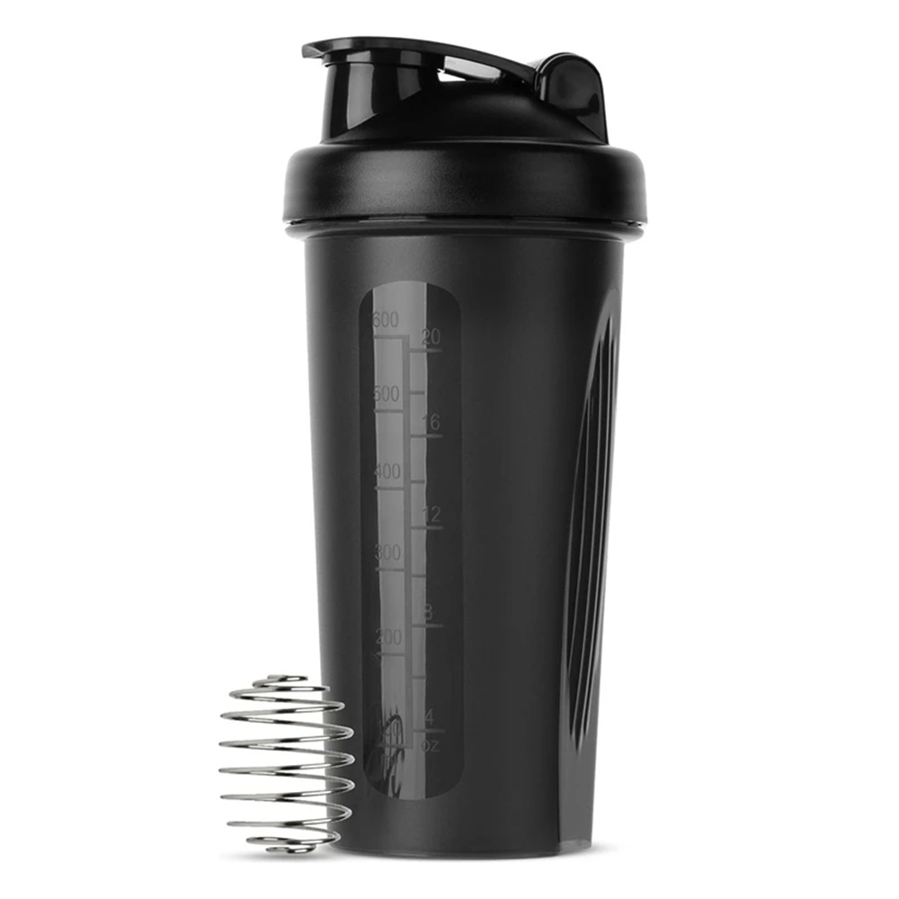 Nutrition And Fitness - ポータブル1個入りプロテインシェイカー600mlフィットネスボトル、ワイヤーウィスクボール付き、フィットネス愛好家やアスリート向け、屋外ジムに最適