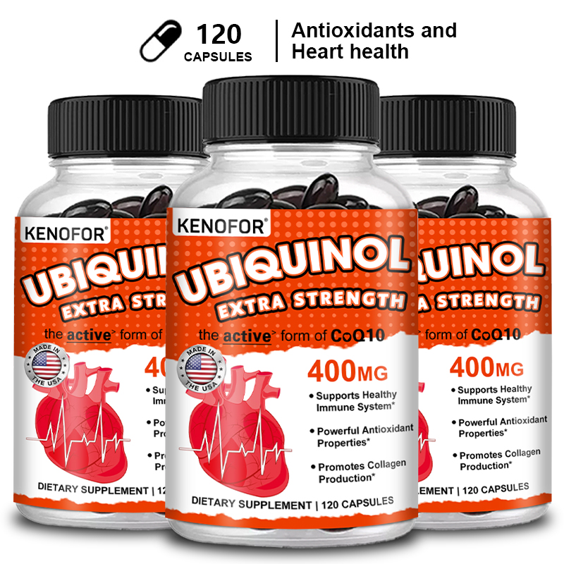 Coq10 Ubiquinol Softgel - ケンコ-ジタルソフトジェル,優れた吸収性,活性性フォーム,小銭入れとスキンのサポート,400 mg, 400
