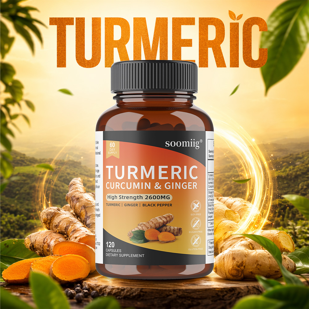 Turmeric Curcumin Capsule - ウコンクルクミンカプセル（生姜と黒胡椒配合）、関節の快適さ、消化、心臓、脳、皮膚、免疫の健康をサポート