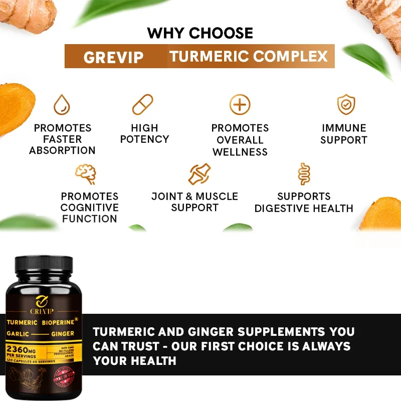 4-in-1 ターメリックジンジャーサプリメント - ニンニ - Turmeric Curcumin Capsule のレビューと価格