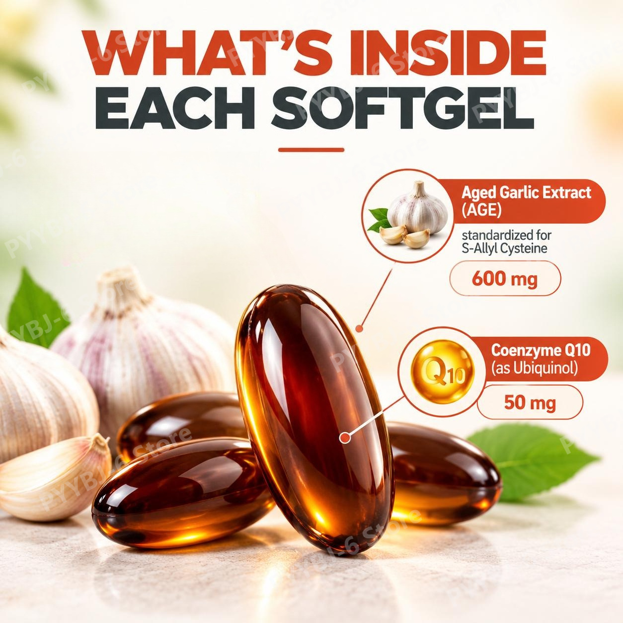 コエンザイムQ10（ユビキノール）配合、S-アリルシステイン - Coq10 Ubiquinol Softgel のレビューと価格