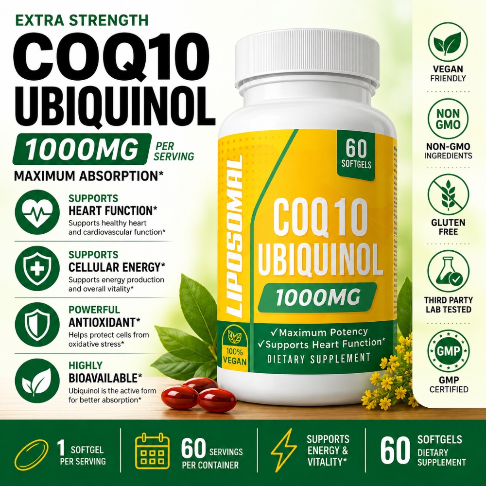 CoQ10 ウビキノール 1000mg ヴィーガンソフトジェ - Coq10 Ubiquinol Softgel のレビューと価格