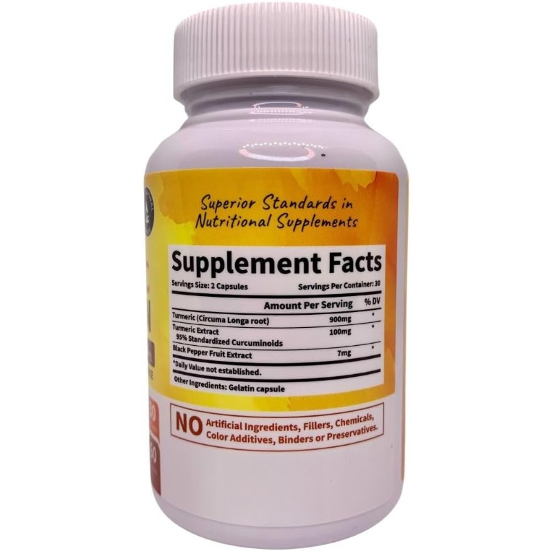 ウコンクルクミン＆バイオペリンジンジャーサプリメント 150 - Turmeric Curcumin Capsule のレビューと価格